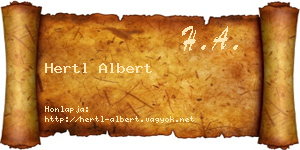 Hertl Albert névjegykártya